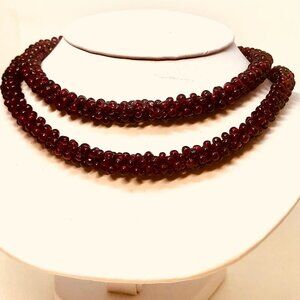 Genuine Garnet Necklace Like New 1980 Rare Cluster $499 Retail 400 carat